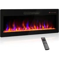 42" Electric Fireplace Heater,1400 W Recessed & Wall Mounted Electric Fireplace with Remote Control,Heater with Adjustable Flame 1