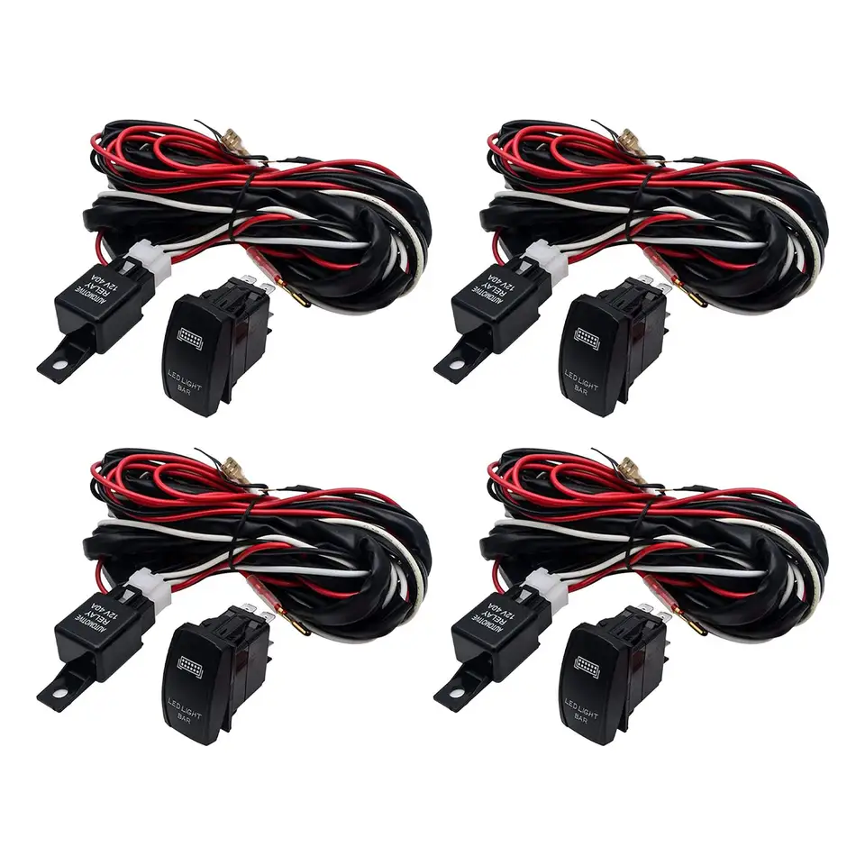 Pefetown 12V 40A Wiring Harness Kit With Fuse, Relay, ON/OFF Switch For LED Light Bars - Universal 5-Year Warranty