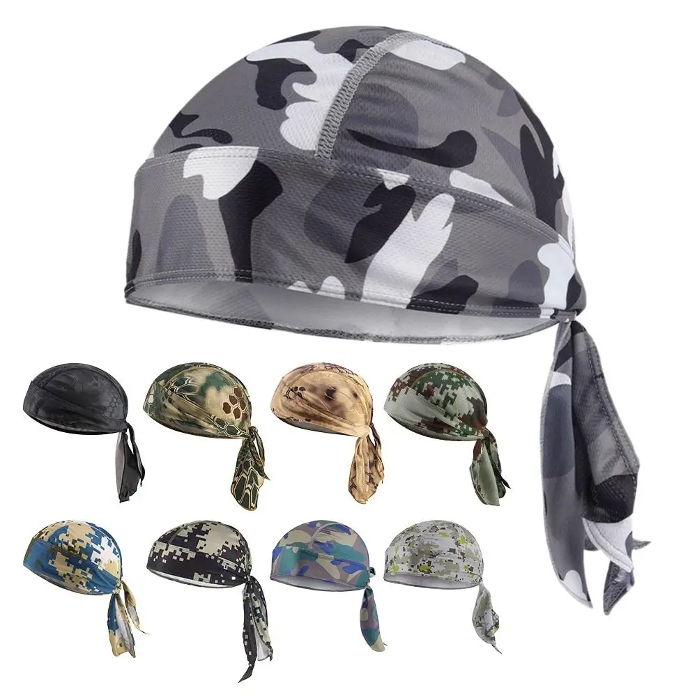 

Breathable Bicycle Quick-Drying Mesh Fabrics Camo Printing Cycling Hat Helmet Liner Bandanna Cap Bicycle Riding Cap