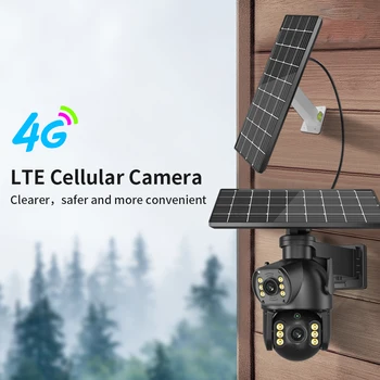 Neye P18 Solar Powered 4G SIM Card Camera 4K 8MP Outdoor Dual Lens PTZ Camera PIR Human Detection Ultra Long Battery Life 1