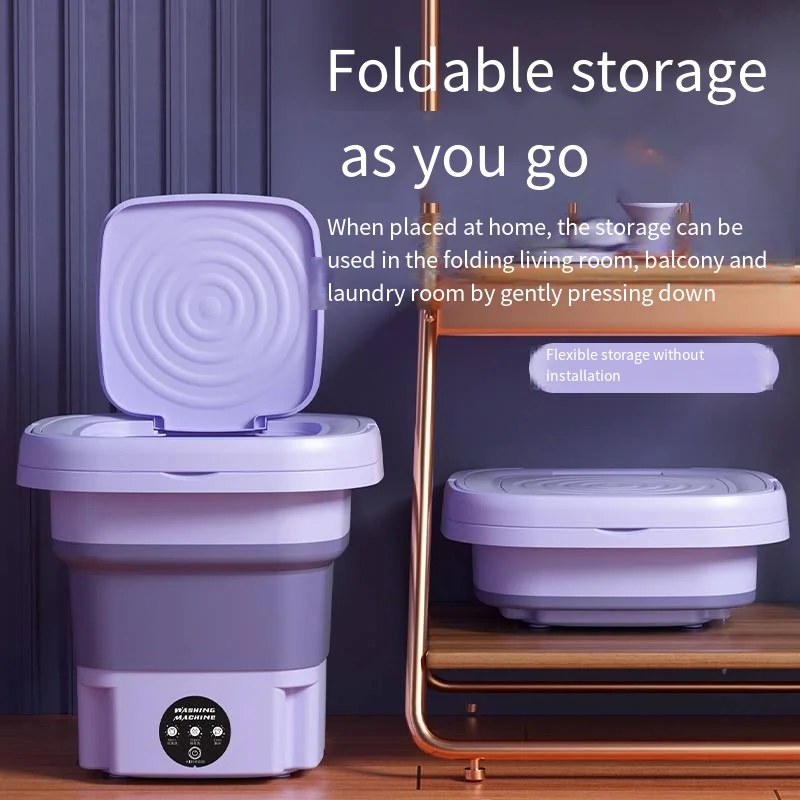 미니 속옷 세탁기 접이식 소형 버킷, 휴대용 천 세탁 및 스트리핑 통합