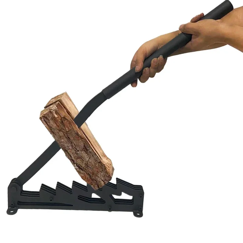 Handmatige houtkloofmachine voor brandhout van hard staal zwart met schroefgaten aan de onderkant 31 cm hoog