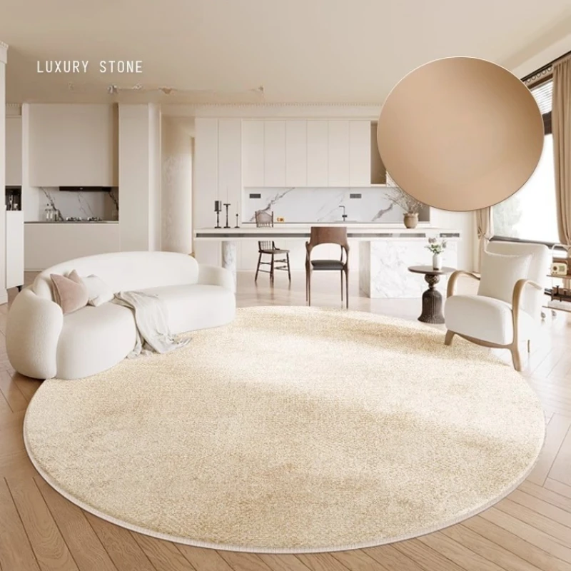 Round Cream Style Living Room Carpet Modern Simple Bedroom Plush Rugs Large Area Light Luxury Coffee Table Soft Floor Mats Ковер