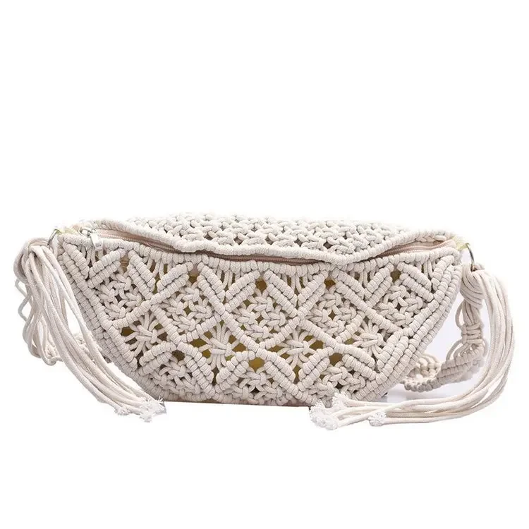 

Female Summer Beach Macrame Braid Bohemian Fanny Pack Fashion Beach Crochet Gypsy Aztec Ibiza Ethnic Waist Pack Bum Belt Bags