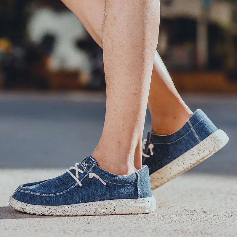 New Summer Men's Canvas Shoes Comfortable Soft Men's Shoes Breathable Men Vulcanized Shoes Slip Wear Men's Casual Flat Shoes 5
