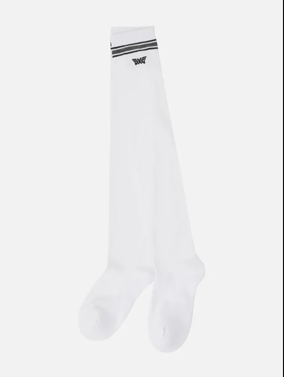 Golf socks Spring and Autumn sports over the knee socks with breathable cotton embroidery stockings for women