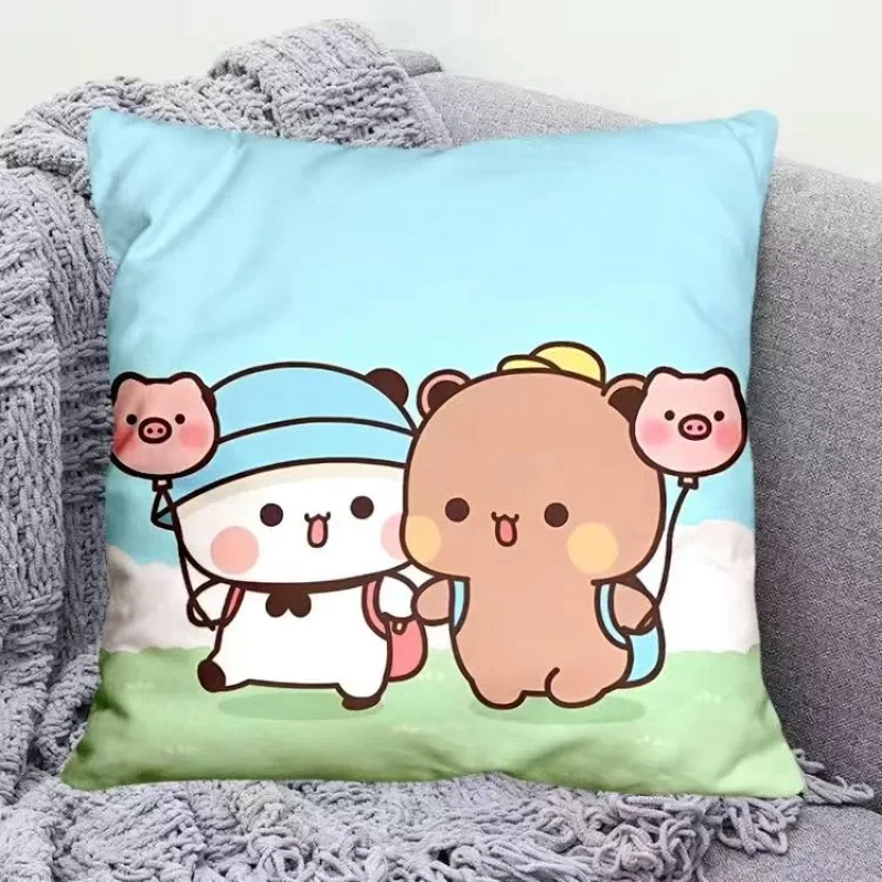 Yier Panda Cute Throw Pillow Bubu Dudu Cartoon Square Pillows Kawaii Anime Soft Waist Sofa Cushion Car Home Bedroom Decoration plush toys chair cushion