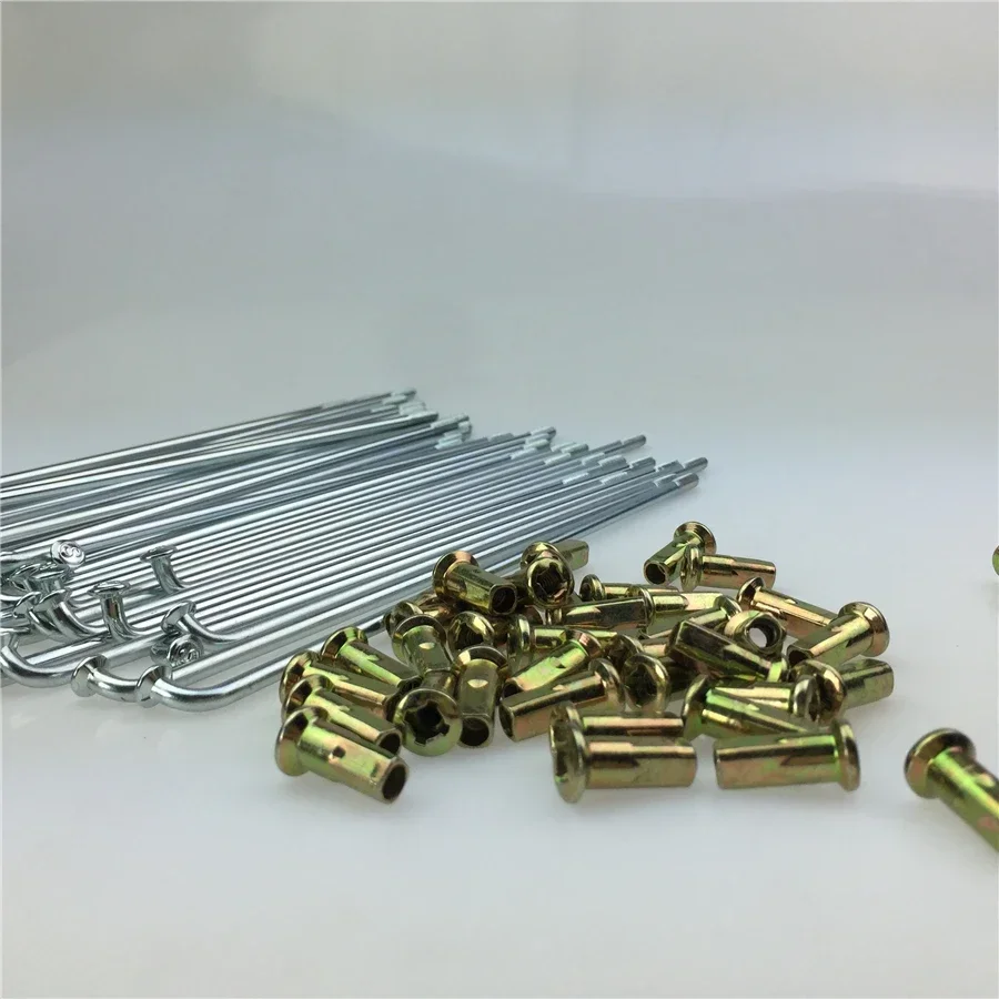 40pcs 3.2mm-3.8mm-4mm for CG125 Jialing Motorcycle Hub Wheel Spoke Steel Thickened Right Angle Wire and Cap 17-18 Inch Wire