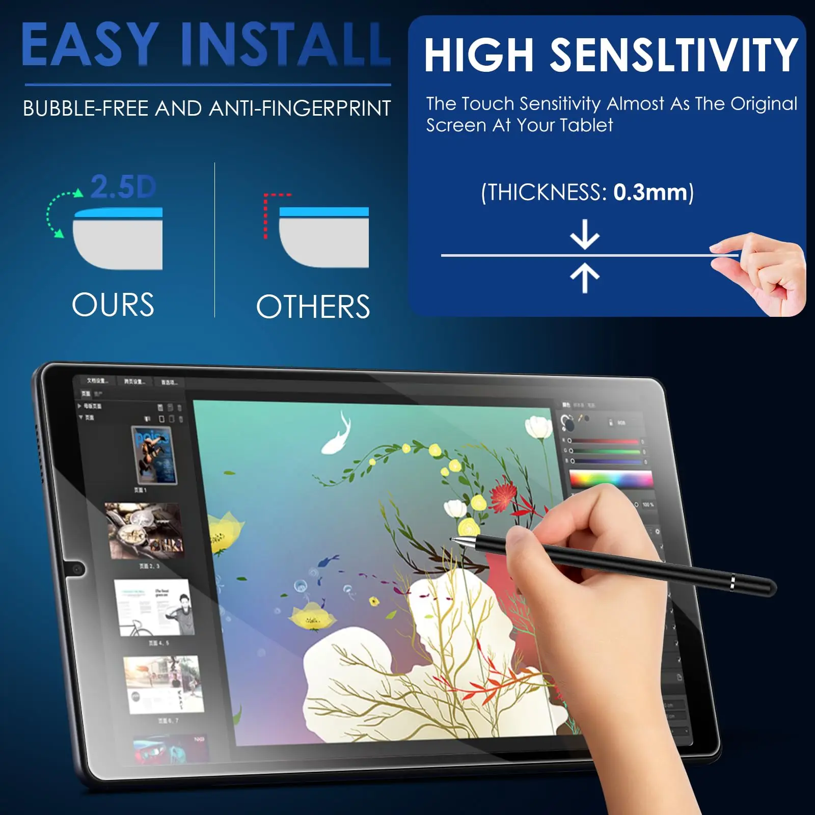 Achetez Pour Samsung Galaxy Tab A9 Clear TPU Tpup Couverture + 2,5d Arc  Temperred Glass Screen Film de Chine