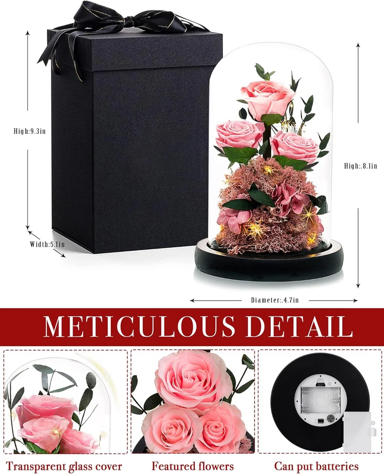 Eternal Rose - Kit Di Luci a Forma Di Rosa, Con Luce Led Per La Notte E