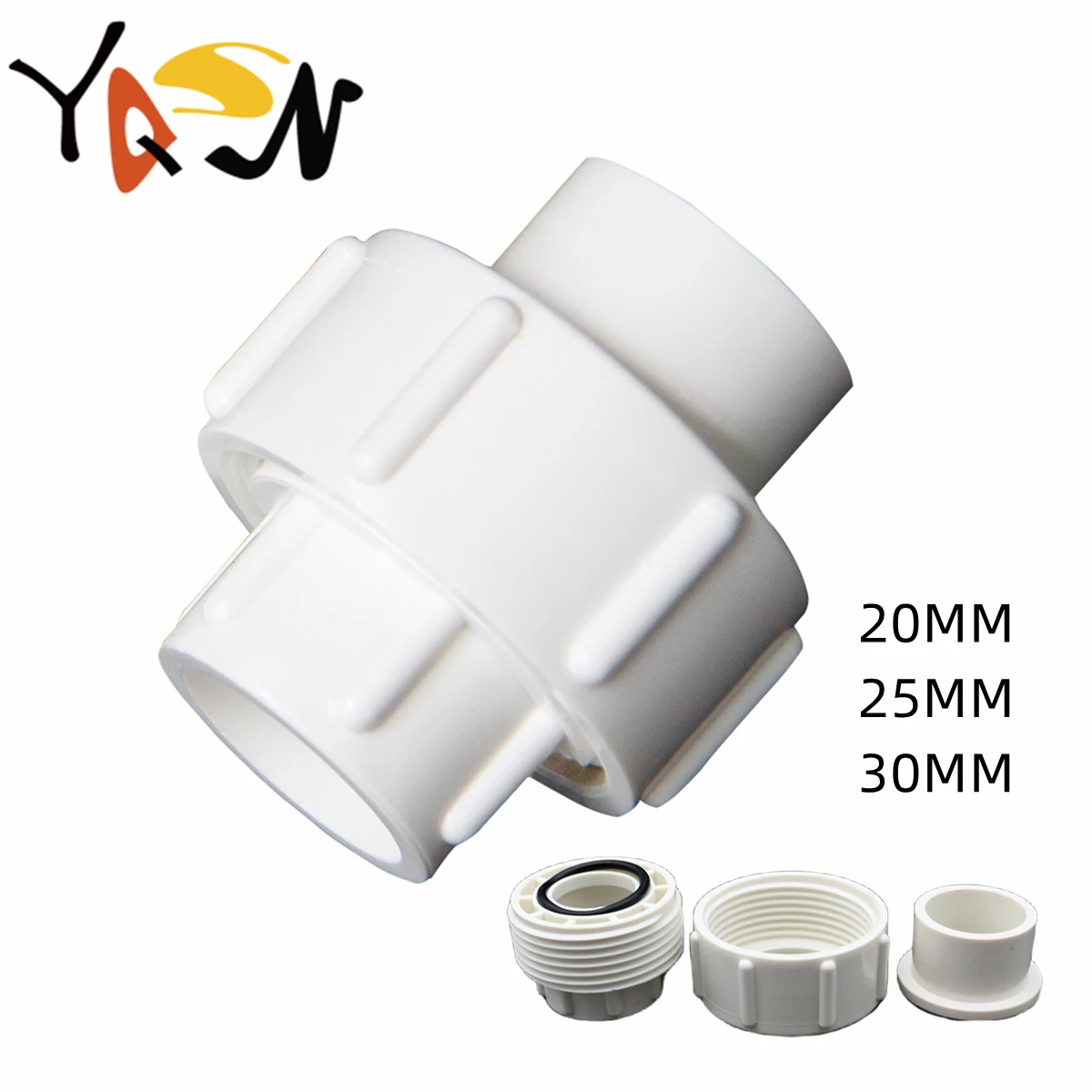 

1PC PVC Union White 20 25 32mm Equal Coupling Water Pipe Straight Connector For Garden Irrigation Aquarium Fish Tank Fittings