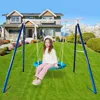 Metal Swing Set for Kids Outdoor Play Stand with Saucer Outdoor Playground Set Durable Facility Reliable Design Hours of Kid Fun 1