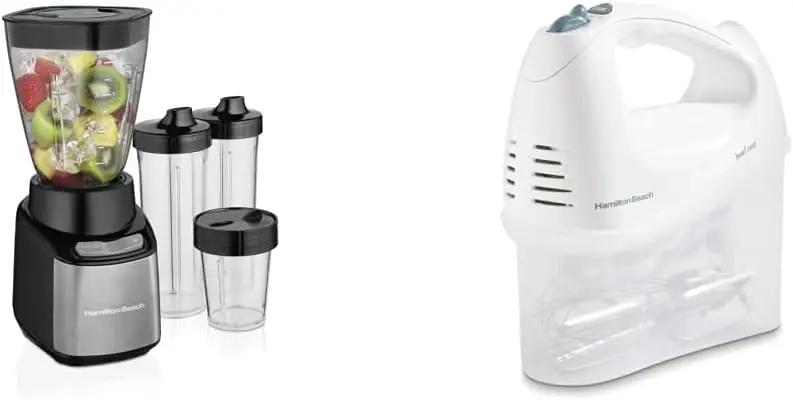 

or Go Blender with 32oz Jar, 8oz Grinder, Black and Silver (52400) & 6-Speed Electric Hand with Whisk, Traditional Beaters, Lic