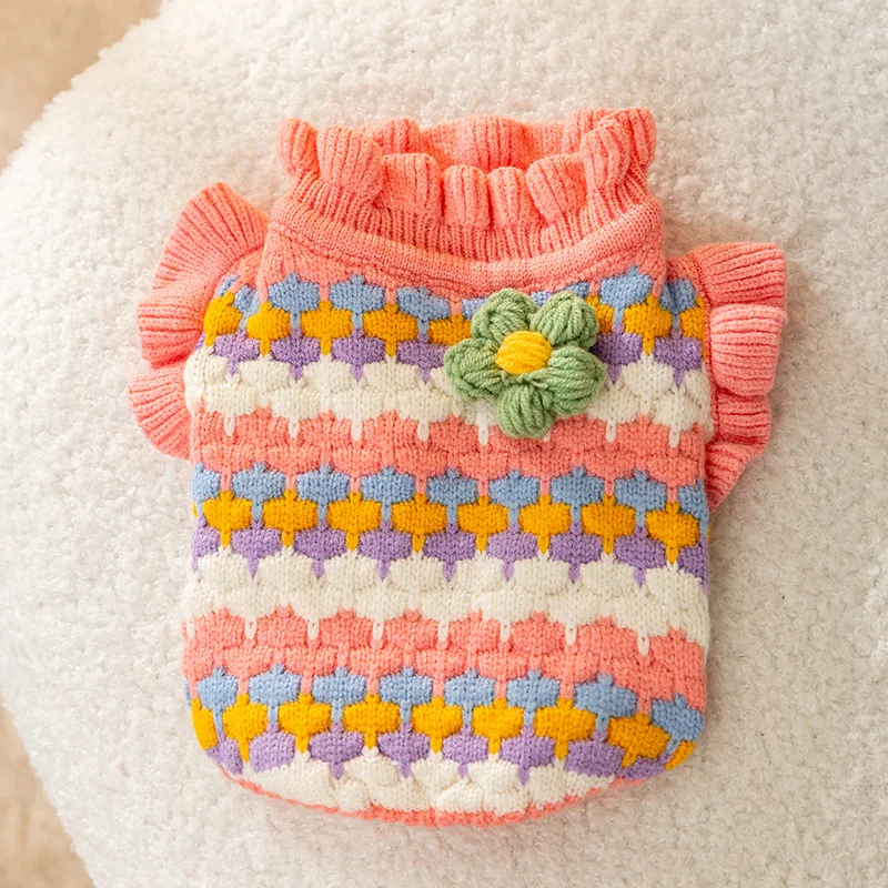 

Autumn and Winter Plaid Print Dog Sweater Fashion Solid Color Two-legged Pet Clothes Sweater New Cute Sweet Designer Dog Clothes
