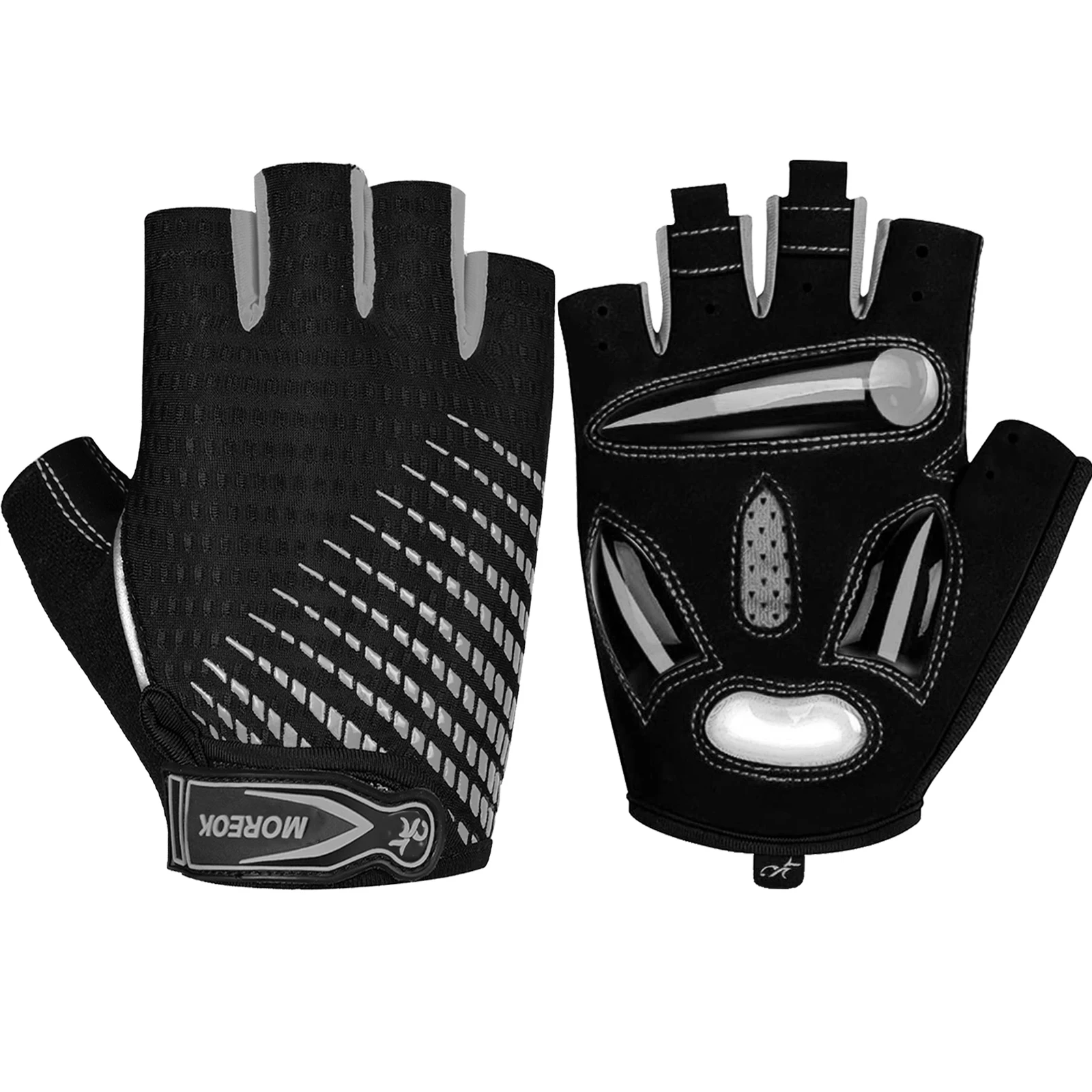 Cycling Gloves MOREOK Bike Half Finger 5mm Gel Pads Shock-absorbing Mountain Bike Road Cycling for Men Women