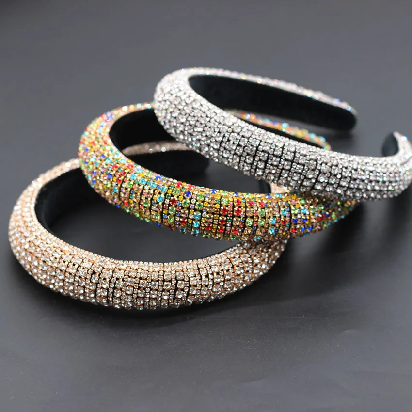 Hair Accessory Jewelry Accessories Hair Headdress Catwalk Luxury Personality Color Rhinestone Headband Baroque Fashion Crystal Beads Headband For Women 702