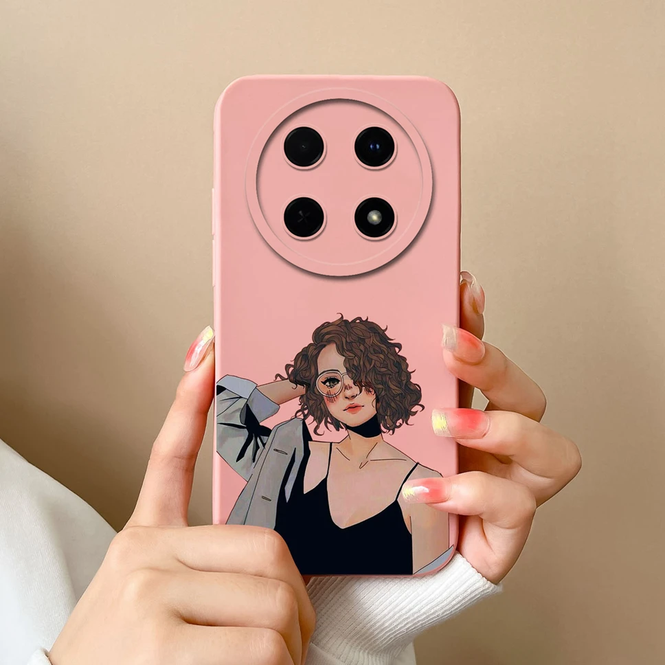 Fashion Pretty Sweet Girl Soft Liquid Silicone Phone Case - Protective Cover