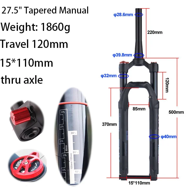 Air Bike BOLANY Bike Suspension Fork 34mm Stanchions