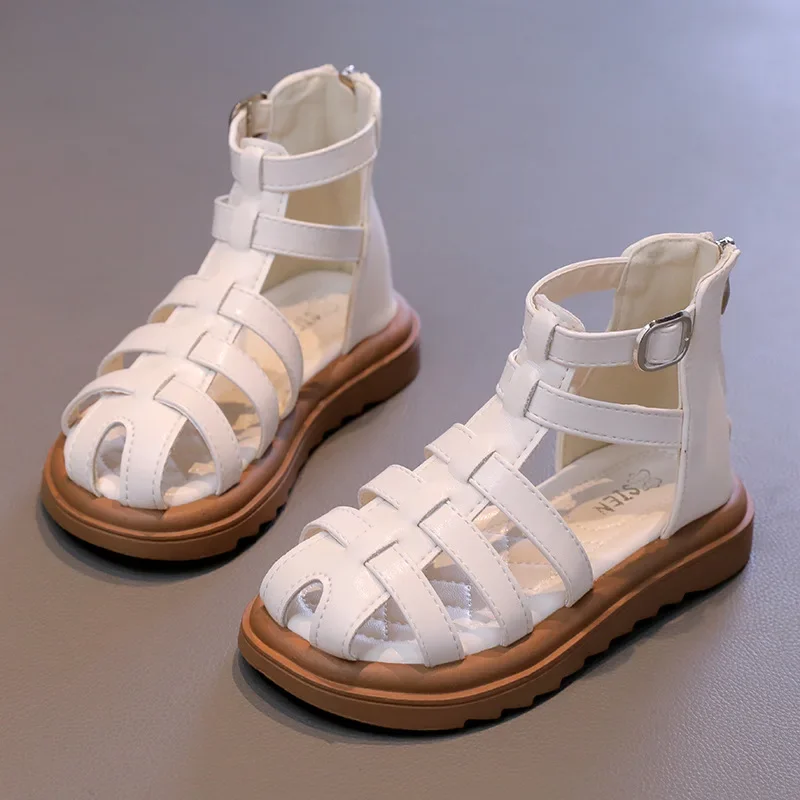 Girls Summer Sandals Thick Bottom High Top Roman Beach Shoes