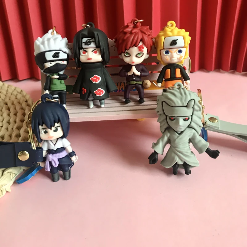 Anime NARUTO Uchiha Madara Itachi Sasuke Rubber Keychain Uzumaki Naruto