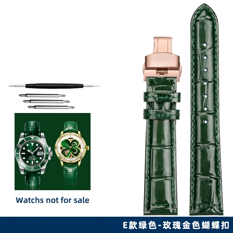 High Quality Green Watch Strap with Butterfly Buckle - Business Casual Design