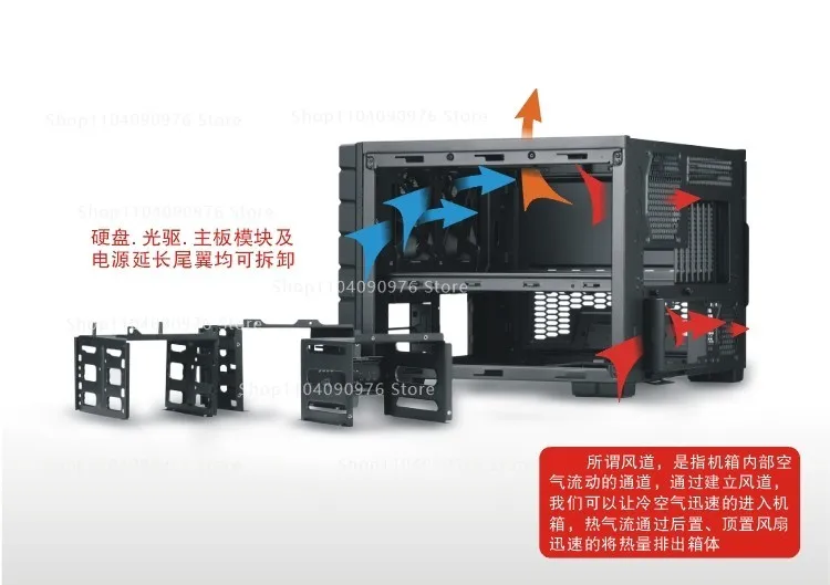Horizontal chassis HAF XB EVO supports large board, large power supply, modular