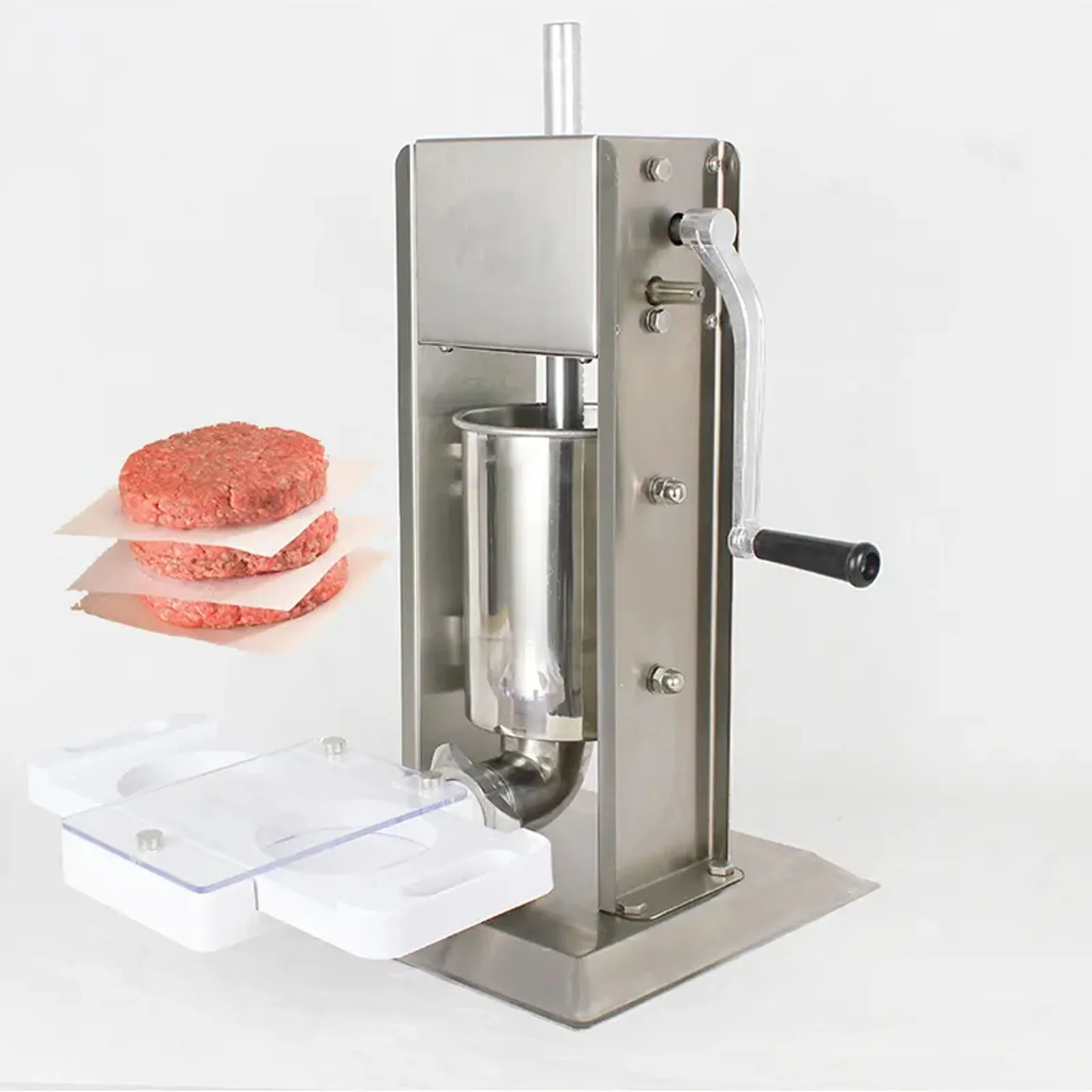 Hamburger Pressing Mould Maker Non Stick 2 Holes ABS Hamburger Press Patty Maker for Sausage Filler Meat Grinder