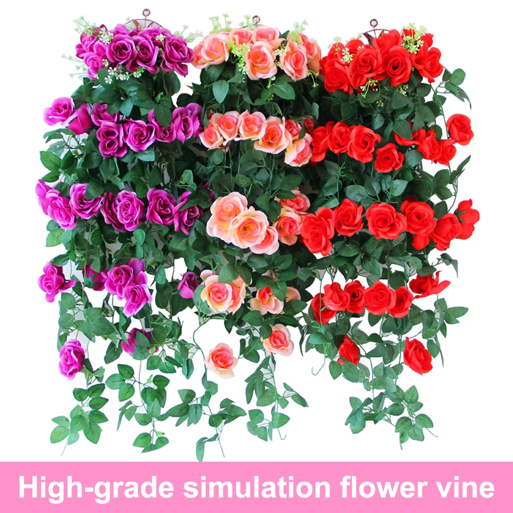Artificial Rose Vine False Flower Vine Wall Hanging Indoor Hanging Orchid Trumpet Flower Wall Decoration Wedding Decoration