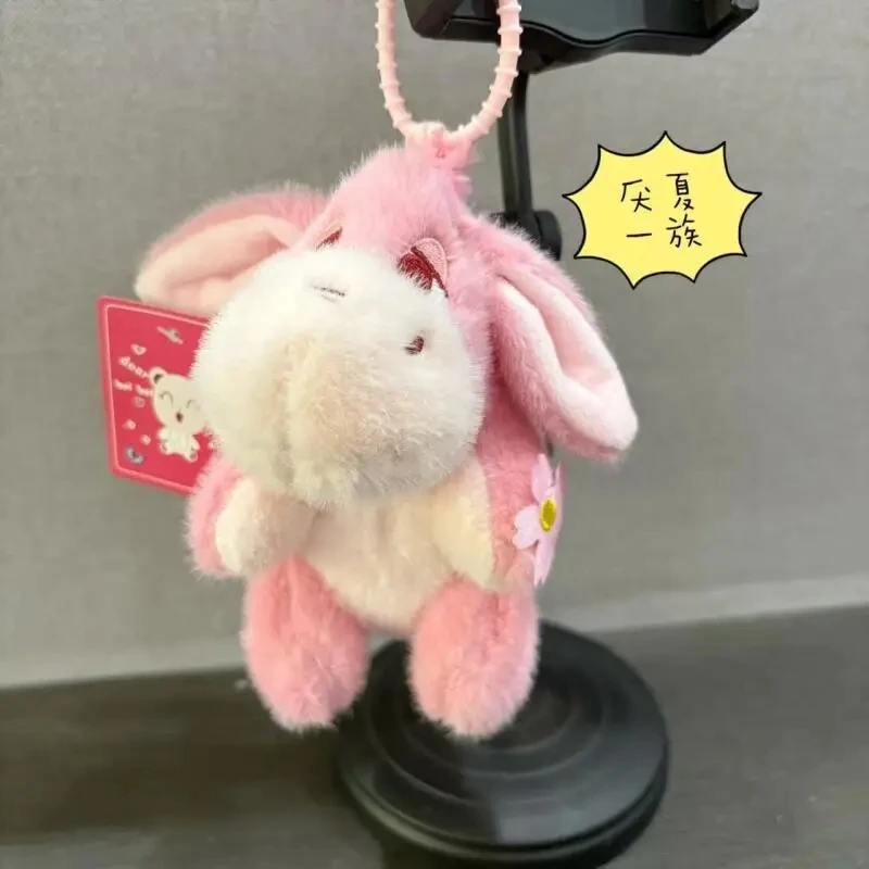 Cartoon Eeyore Esel Rosa Blume Plüsch-Schlüsselanhänger Mädchen Kawaii Rucksack-Anhänger Dekoration Puppe Valentinstag Mädchen Geschenk Spielzeug – Detail 4