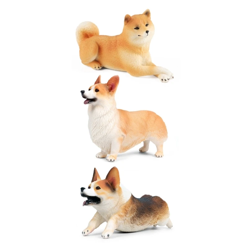 

Puppy Statue Garden Yard Display Widgets Corgi Shiba Inu Model for Collection Dropship