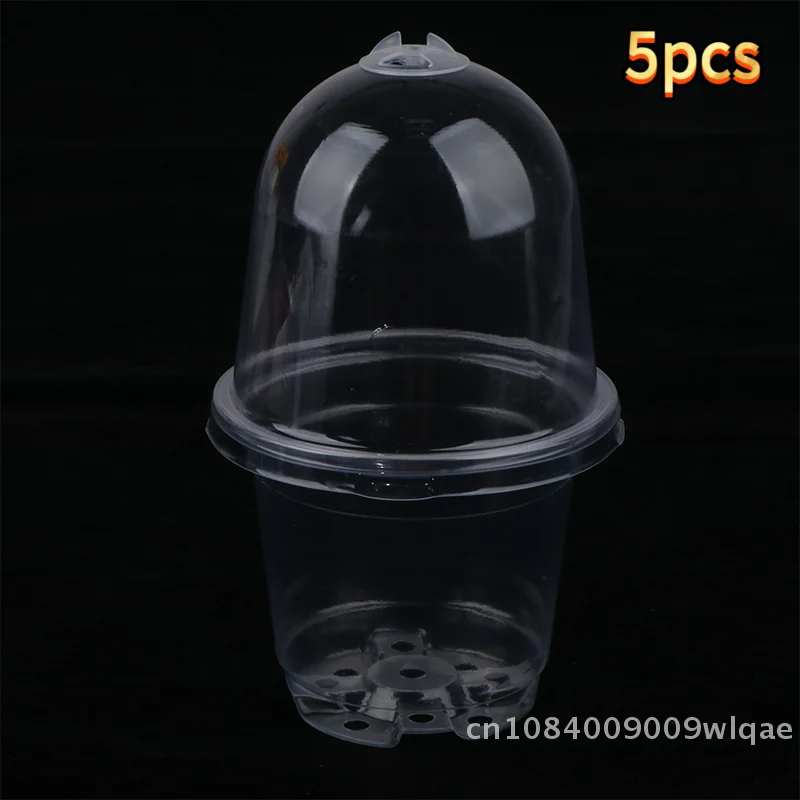 Insulated Seed Starter Kit with Vented Humidity Dome - Clear Propagation Pots for Germination & Cloning (Set of 5)