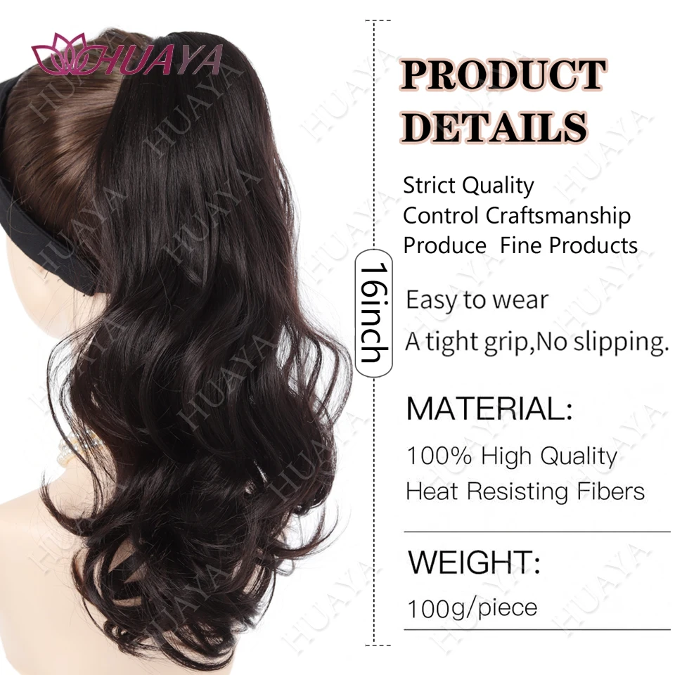 Synthetic Claw Clip Ponytail Extension Curly Wavy Clip in Long Ponytails Hair Extensions Synthetic Hairpiece for Women