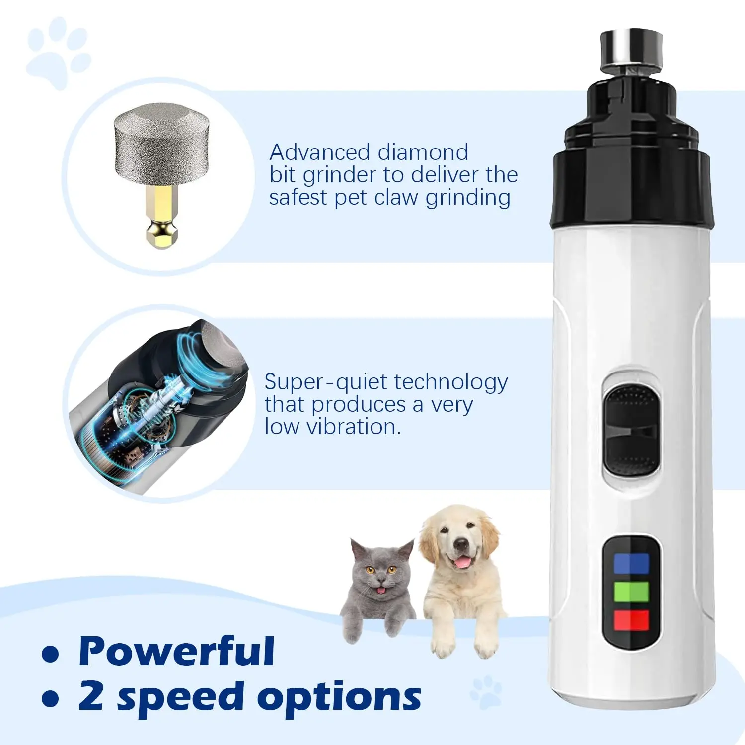 2024 New Silent Grind Pro for Dogs Silent Grind Pro Dog Nail Trimmer Electric Dog Nail Clippers Pet Paws Grooming Smoothing Tool 4