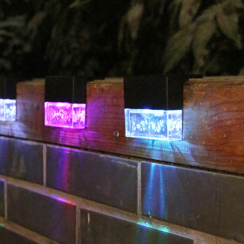 Waterproof New RGB LED Solar Light Step Fence Light