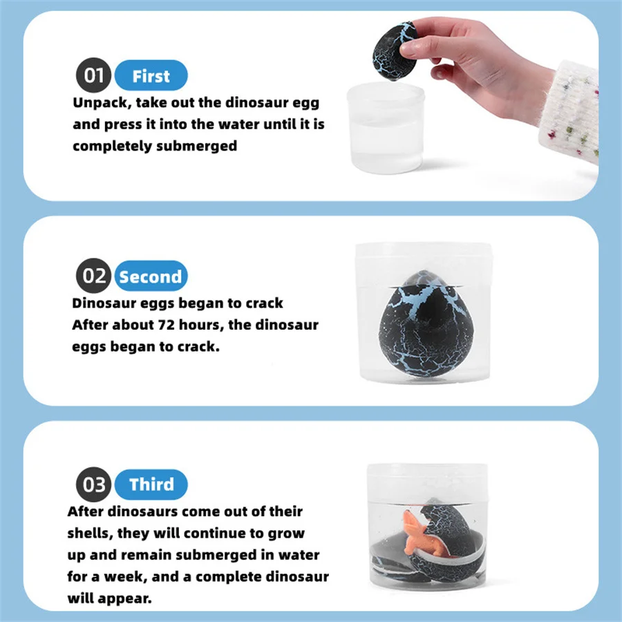 Magic dinosaur eggs aquatic deformation small gifts can be soaked big, boys and girls Easter gifts birthday gifts party toys 2