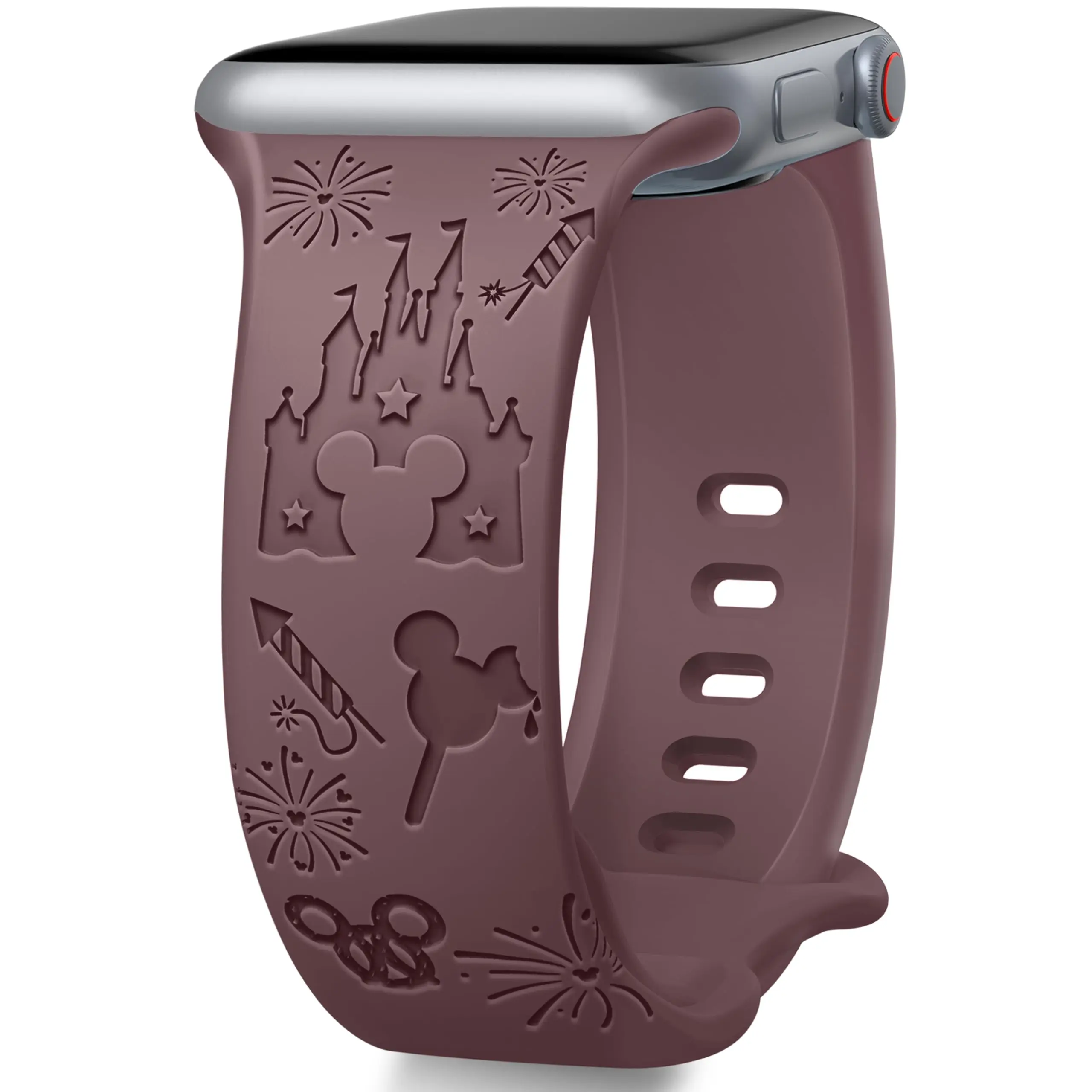 Für Apple Watch Band 44 mm 45 mm 49 mm 42 mm 41 mm 38 40 mm Graviertes Silikonarmband Correa Serie 10 8 9 7 SE 6 5 4 Ultra 3 2 Armband – Detail 1