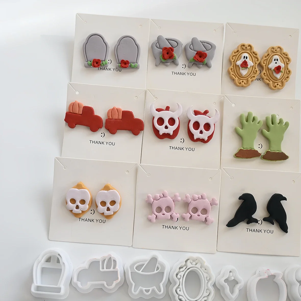 Halloween Series/Bird/Witch Pot/Ghost/Apple Skull / Polymer Clay Cutter tool Diy Earring Pendant Molding Cutting Mold polymer clay tools pottery tools clay sculpting tools pottery sculpting tools clay craft tool