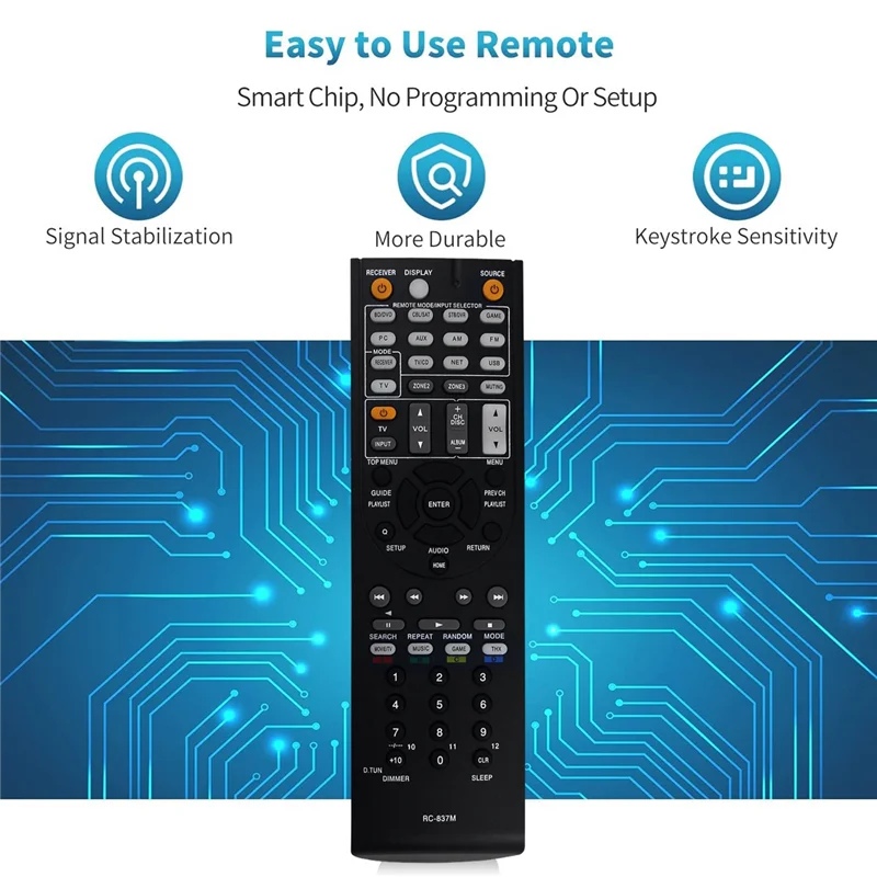 Hot sale RC837M Replace Remote Control for AV Receiver TX-NR616 TXNR616 Remote Control