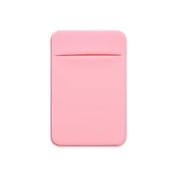 Fashionable Elastic Adhesive Phone Wallet - Credit and ID Card Holder Sticker Pocket (Pink)