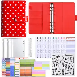 Elegant PU Leather Refillable Notebook Binder - Personal Planner Cover with 6 - Ring Design and A6 Filler Paper (A10)