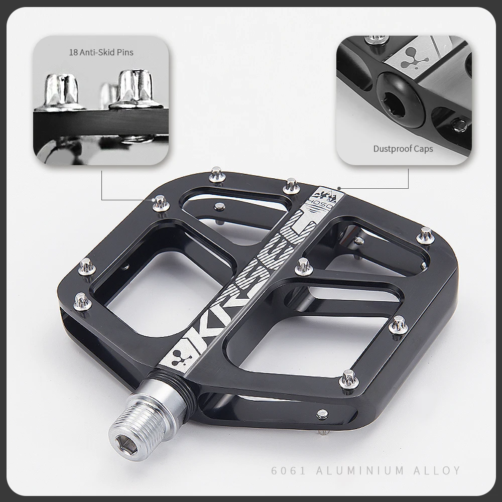 KRSEC K4050 Lightweight Mountain Bike Platform Pedals 9/16 Inch - Image 5