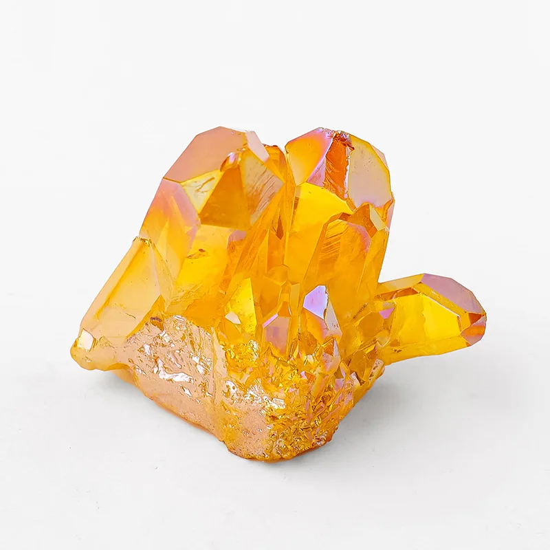 Luxury Green Aura Quartz Cluster - Elegant Natural Stone Decor for Home & Office, Ideal Independence Day Gift