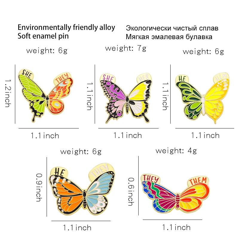 5–6 Stück/Set Dinosaurier Park Emaille Pins Schmetterling Igel Frosch Broschen Revers Abzeichen Tier Pflanze Schmuck Geschenk für Kinder Freunde – Detail 17