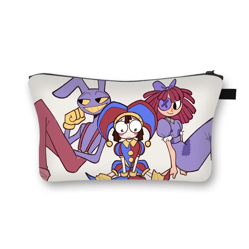 

The Amazing Digital Circu Women's Makeup Bag Girl Cartoon Cute Print Large Capacity Makeup Storage Bag Children's Zipper Pen Bag