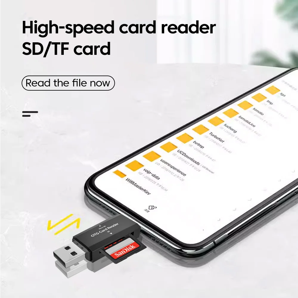 2-in-1 USB 2.0 카드 판독기 읽기 Mirco SD TF 메모리 카드 USB2.0 PC 노트북 액세서리 용 고속 카드 판독기 어댑터