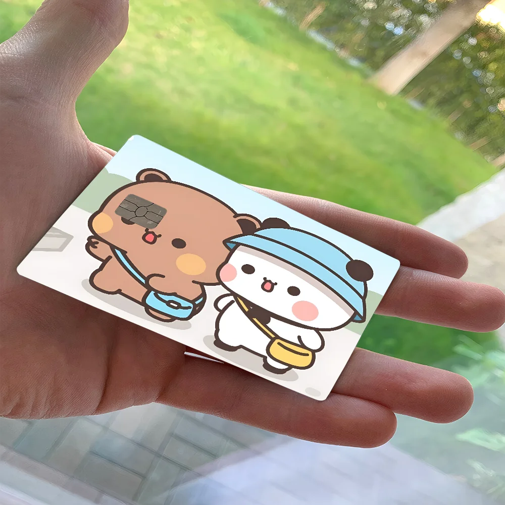 Bubududu Panda Anime Cartoon Sticker Film Skin For Credit Card Debit Bank Bus Card