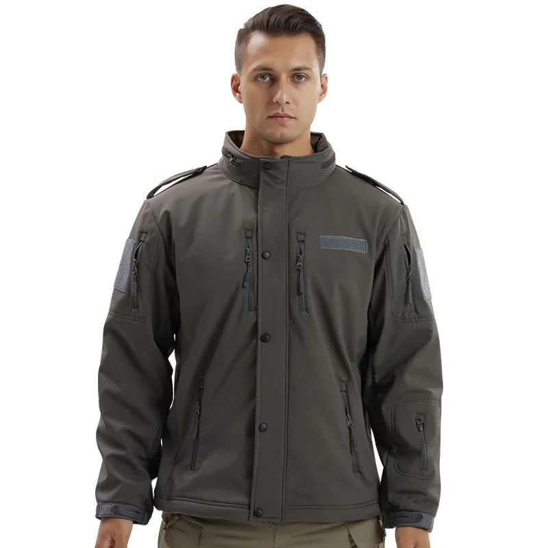 

Men's Jacket Soft Shell Shark Skin Fleece Waterproof Windproof Windbreaker Tactical Coat for Hiking Camping Hunting