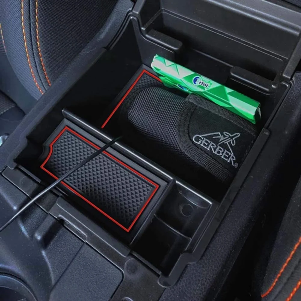 Subaru Crosstrek Impreza 2017-2022 용 센터 콘솔 주최자 트레이 팔걸이 보조 보관함 액세서리, 빨간색