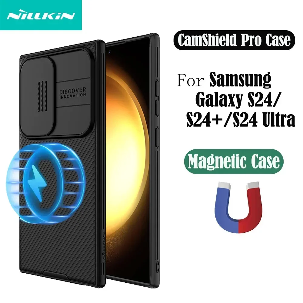 Чехол NILLKIN CamShield Pro для Samsung Galaxy S24 Ultra MagSafe, защитный чехол с магнитной застежкой для Samsung S24 S24+ Plus