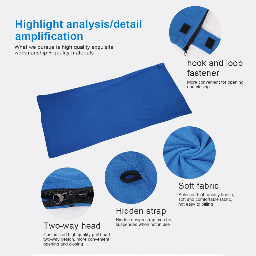 Sb89a689ab7764e4b804e395ea76e5b77D.jpg Cozy Fleece Sleeping Bag Liner with Adjustable Fit for Camping - Image 1